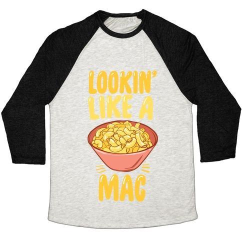 Virgin Teez  Baseball Tee Unisex Tri-Blend Baseball Tee / small / Oatmeal / Black LOOKIN' LIKE A MAC UNISEX TRI-BLEND BASEBALL TEE