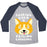 Virgin Teez  Baseball Tee Unisex Tri-Blend Baseball Tee / small / Athletic Gray / Navy LOOKING GOOD AND FEELING CORGEOUS UNISEX TRI-BLEND BASEBALL TEE