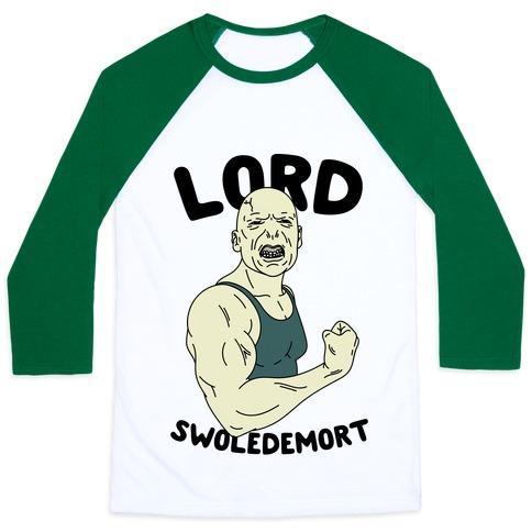 Virgin Teez  Baseball Tee Unisex Classic Baseball Tee / x-small / White/Dark Green LORD SWOLEDEMORT UNISEX CLASSIC BASEBALL TEE