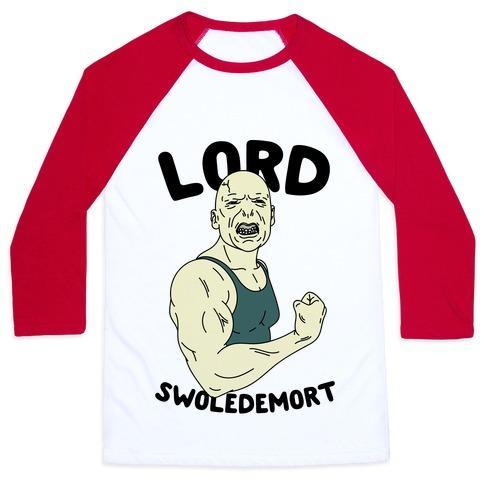 Virgin Teez  Baseball Tee Unisex Classic Baseball Tee / x-small / White/Red LORD SWOLEDEMORT UNISEX CLASSIC BASEBALL TEE
