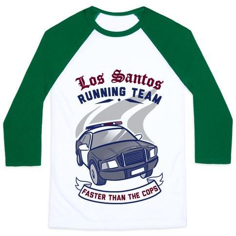 Virgin Teez  Baseball Tee Unisex Classic Baseball Tee / x-small / White/Dark Green LOS SANTOS RUNNING TEAM UNISEX CLASSIC BASEBALL TEE