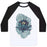 Virgin Teez  Baseball Tee Unisex Classic Baseball Tee / x-small / White/Black LOTUS FLOWER UNISEX CLASSIC BASEBALL TEE