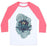 Virgin Teez  Baseball Tee Unisex Classic Baseball Tee / x-small / White/Neon Pink LOTUS FLOWER UNISEX CLASSIC BASEBALL TEE
