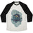 Virgin Teez  Baseball Tee Unisex Tri-Blend Baseball Tee / small / Oatmeal / Black LOTUS FLOWER UNISEX TRI-BLEND BASEBALL TEE