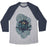 Virgin Teez  Baseball Tee Unisex Tri-Blend Baseball Tee / small / Athletic Gray / Navy LOTUS FLOWER UNISEX TRI-BLEND BASEBALL TEE