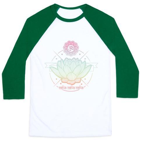 Virgin Teez  Baseball Tee Unisex Classic Baseball Tee / x-small / White/Dark Green LOTUS UNISEX CLASSIC BASEBALL TEE