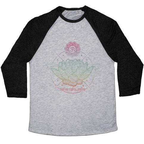 Virgin Teez  Baseball Tee Unisex Tri-Blend Baseball Tee / small / Athletic Gray / Black LOTUS UNISEX TRI-BLEND BASEBALL TEE