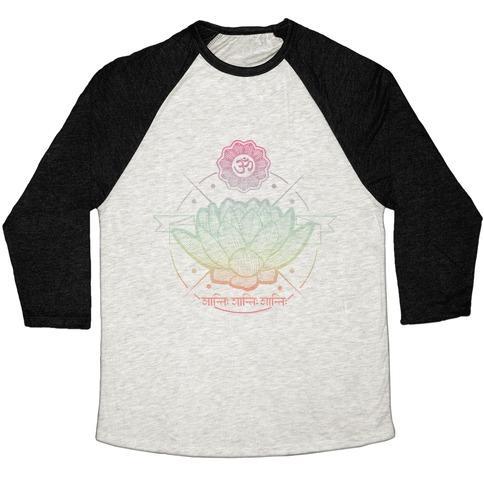 Virgin Teez  Baseball Tee Unisex Tri-Blend Baseball Tee / small / Oatmeal / Black LOTUS UNISEX TRI-BLEND BASEBALL TEE