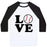 Virgin Teez  Baseball Tee Unisex Classic Baseball Tee / x-small / White/Black LOVE BASEBALL UNISEX CLASSIC BASEBALL TEE