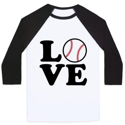Virgin Teez  Baseball Tee Unisex Classic Baseball Tee / x-small / White/Black LOVE BASEBALL UNISEX CLASSIC BASEBALL TEE