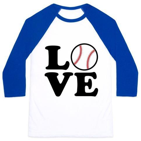 Virgin Teez  Baseball Tee Unisex Classic Baseball Tee / x-small / White/Blue LOVE BASEBALL UNISEX CLASSIC BASEBALL TEE