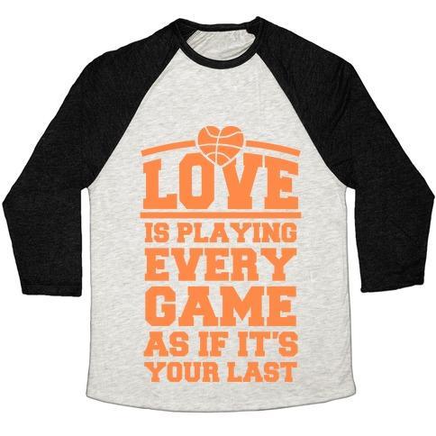 Virgin Teez  Baseball Tee Unisex Tri-Blend Baseball Tee / small / Oatmeal / Black LOVE EVERY GAME UNISEX TRI-BLEND BASEBALL TEE
