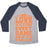 Virgin Teez  Baseball Tee Unisex Tri-Blend Baseball Tee / small / Athletic Gray / Navy LOVE EVERY GAME UNISEX TRI-BLEND BASEBALL TEE