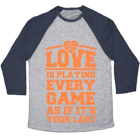 Virgin Teez  Baseball Tee Unisex Tri-Blend Baseball Tee / small / Athletic Gray / Navy LOVE EVERY GAME UNISEX TRI-BLEND BASEBALL TEE