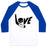 Virgin Teez  Baseball Tee Unisex Classic Baseball Tee / x-small / White/Blue LOVE HOCKEY (DISTRESSED) UNISEX CLASSIC BASEBALL TEE