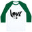 Virgin Teez  Baseball Tee Unisex Classic Baseball Tee / x-small / White/Dark Green LOVE HOCKEY (DISTRESSED) UNISEX CLASSIC BASEBALL TEE
