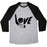 Virgin Teez  Baseball Tee Unisex Tri-Blend Baseball Tee / small / Athletic Gray / Black LOVE HOCKEY (DISTRESSED) UNISEX TRI-BLEND BASEBALL TEE