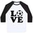 Virgin Teez  Baseball Tee Unisex Classic Baseball Tee / x-small / White/Black LOVE SOCCER UNISEX CLASSIC BASEBALL TEE