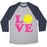 Virgin Teez  Baseball Tee Unisex Tri-Blend Baseball Tee / small / Athletic Gray / Navy LOVE SOFTBALL UNISEX TRI-BLEND BASEBALL TEE