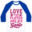 Virgin Teez  Baseball Tee Unisex Classic Baseball Tee / x-small / White/Blue LOVE THE PLAYER AND HIS GAME UNISEX CLASSIC BASEBALL TEE
