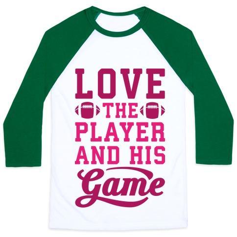Virgin Teez  Baseball Tee Unisex Classic Baseball Tee / x-small / White/Dark Green LOVE THE PLAYER AND HIS GAME UNISEX CLASSIC BASEBALL TEE