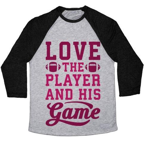 Virgin Teez  Baseball Tee Unisex Tri-Blend Baseball Tee / small / Athletic Gray / Black LOVE THE PLAYER AND HIS GAME UNISEX TRI-BLEND BASEBALL TEE
