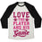 Virgin Teez  Baseball Tee Unisex Tri-Blend Baseball Tee / small / Oatmeal / Black LOVE THE PLAYER AND HIS GAME UNISEX TRI-BLEND BASEBALL TEE