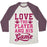 Virgin Teez  Baseball Tee Unisex Tri-Blend Baseball Tee / small / Oatmeal / Maroon LOVE THE PLAYER AND HIS GAME UNISEX TRI-BLEND BASEBALL TEE