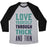 Virgin Teez  Baseball Tee Unisex Tri-Blend Baseball Tee / small / Athletic Gray / Black LOVE YOURSELF THROUGH THICK AND THIN UNISEX TRI-BLEND BASEBALL TEE