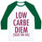 Virgin Teez  Baseball Tee Unisex Classic Baseball Tee / x-small / White/Dark Green LOW CARBE DIEM SIZE THE FAT UNISEX CLASSIC BASEBALL TEE