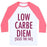 Virgin Teez  Baseball Tee Unisex Classic Baseball Tee / x-small / White/Neon Pink LOW CARBE DIEM SIZE THE FAT UNISEX CLASSIC BASEBALL TEE