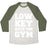 Virgin Teez  Baseball Tee Unisex Tri-Blend Baseball Tee / small / Oatmeal / Moss LOW KEY HATE THE GYM WHITE PRINT UNISEX TRI-BLEND BASEBALL TEE