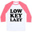 Virgin Teez  Baseball Tee Unisex Classic Baseball Tee / x-small / White/Neon Pink LOW KEY LAZY UNISEX CLASSIC BASEBALL TEE