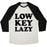Virgin Teez  Baseball Tee Unisex Tri-Blend Baseball Tee / small / Oatmeal / Black LOW KEY LAZY UNISEX TRI-BLEND BASEBALL TEE