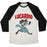 Virgin Teez  Baseball Tee Unisex Tri-Blend Baseball Tee / small / Oatmeal / Black LUCARDIO UNISEX TRI-BLEND BASEBALL TEE