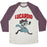 Virgin Teez  Baseball Tee Unisex Tri-Blend Baseball Tee / small / Oatmeal / Maroon LUCARDIO UNISEX TRI-BLEND BASEBALL TEE