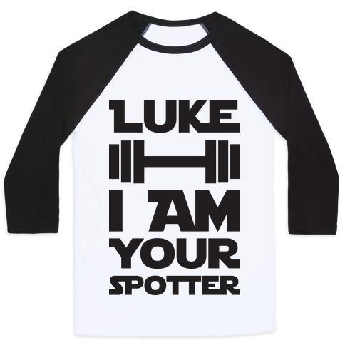 Virgin Teez  Baseball Tee Unisex Classic Baseball Tee / x-small / White/Black LUKE I AM YOUR SPOTTER UNISEX CLASSIC BASEBALL TEE