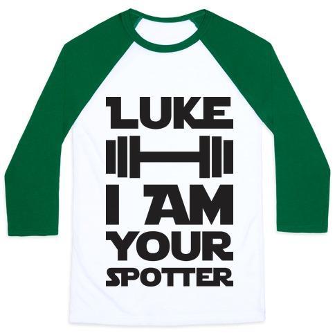 Virgin Teez  Baseball Tee Unisex Classic Baseball Tee / x-small / White/Dark Green LUKE I AM YOUR SPOTTER UNISEX CLASSIC BASEBALL TEE