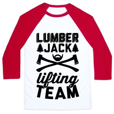 Virgin Teez  Baseball Tee Unisex Classic Baseball Tee / x-small / White/Red LUMBERJACK LIFTING TEAM UNISEX CLASSIC BASEBALL TEE