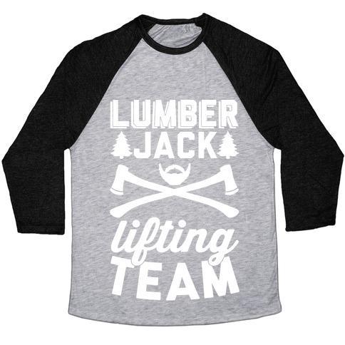 Virgin Teez  Baseball Tee Unisex Tri-Blend Baseball Tee / small / Athletic Gray / Black LUMBERJACK LIFTING TEAM UNISEX TRI-BLEND BASEBALL TEE