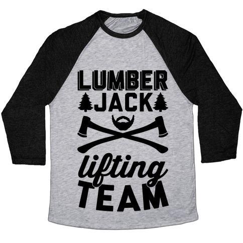Virgin Teez  Baseball Tee Unisex Tri-Blend Baseball Tee / small / Athletic Gray / Black LUMBERJACK LIFTING TEAM UNISEX TRI-BLEND BASEBALL TEE