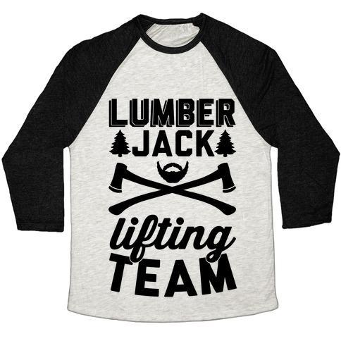 Virgin Teez  Baseball Tee Unisex Tri-Blend Baseball Tee / small / Oatmeal / Black LUMBERJACK LIFTING TEAM UNISEX TRI-BLEND BASEBALL TEE