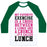 Virgin Teez  Baseball Tee Unisex Classic Baseball Tee / x-small / White/Dark Green LUNGE CRUNCH LUNCH UNISEX CLASSIC BASEBALL TEE