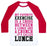 Virgin Teez  Baseball Tee Unisex Classic Baseball Tee / x-small / White/Red LUNGE CRUNCH LUNCH UNISEX CLASSIC BASEBALL TEE