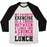 Virgin Teez  Baseball Tee Unisex Tri-Blend Baseball Tee / small / Oatmeal / Black LUNGE CRUNCH LUNCH UNISEX TRI-BLEND BASEBALL TEE