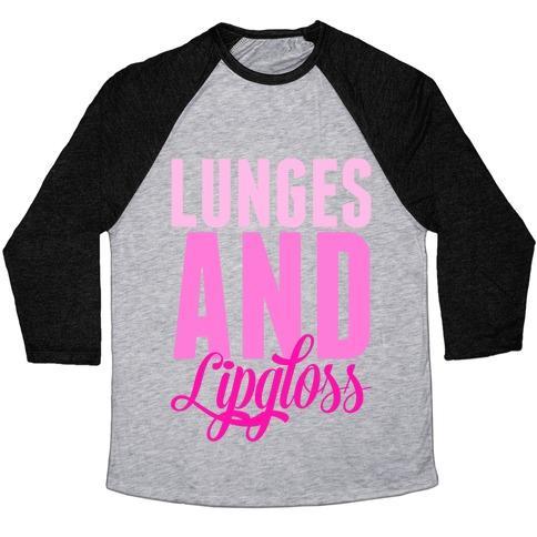Virgin Teez  Baseball Tee Unisex Tri-Blend Baseball Tee / small / Athletic Gray / Black LUNGES AND LIPGLOSS UNISEX TRI-BLEND BASEBALL TEE