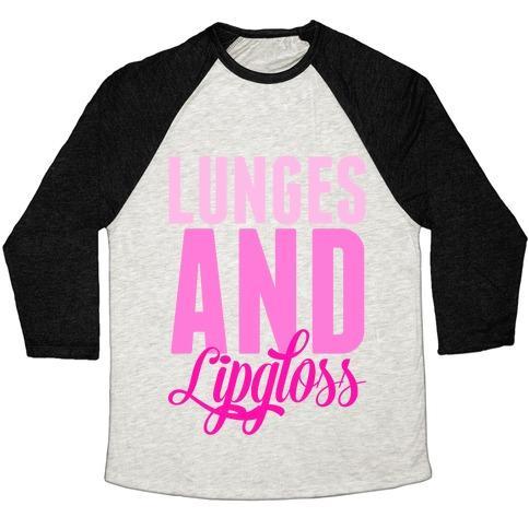 Virgin Teez  Baseball Tee Unisex Tri-Blend Baseball Tee / small / Oatmeal / Black LUNGES AND LIPGLOSS UNISEX TRI-BLEND BASEBALL TEE