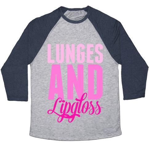 Virgin Teez  Baseball Tee Unisex Tri-Blend Baseball Tee / small / Athletic Gray / Navy LUNGES AND LIPGLOSS UNISEX TRI-BLEND BASEBALL TEE