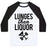 Virgin Teez  Baseball Tee Unisex Classic Baseball Tee / x-small / White/Black LUNGES THEN LIQUOR UNISEX CLASSIC BASEBALL TEE