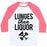 Virgin Teez  Baseball Tee Unisex Classic Baseball Tee / x-small / White/Neon Pink LUNGES THEN LIQUOR UNISEX CLASSIC BASEBALL TEE